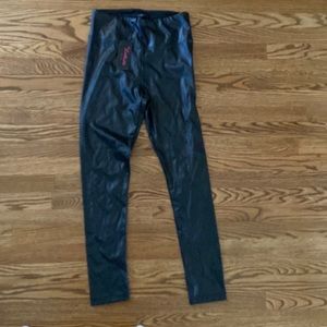 Black pleather leggings